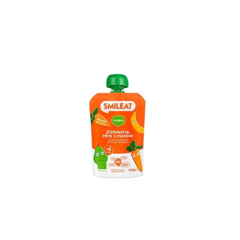 Smileat Pouch De Pera, Zanahoria Y Plátano 100G Ec