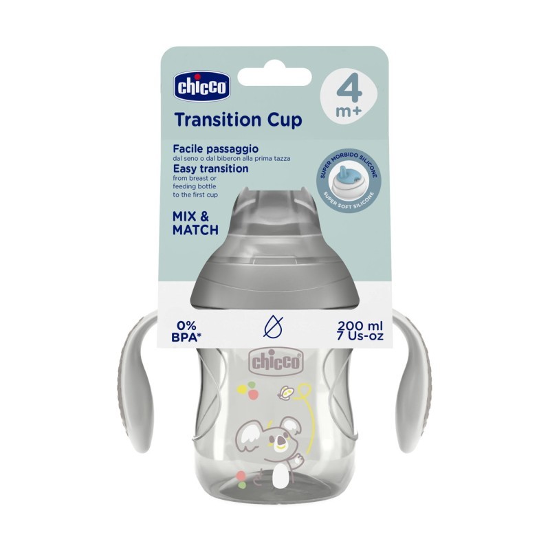 Chicco Vaso De Transición 4M+ Gris 200Ml