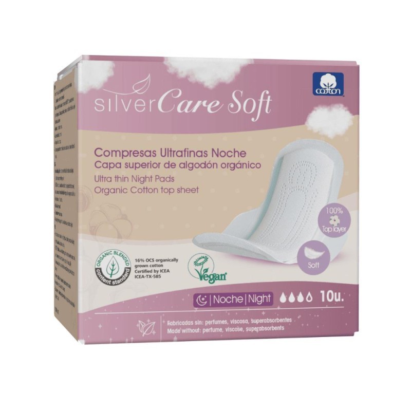 Silvercare Compresas Ultrafinas Noche Alas 10uds