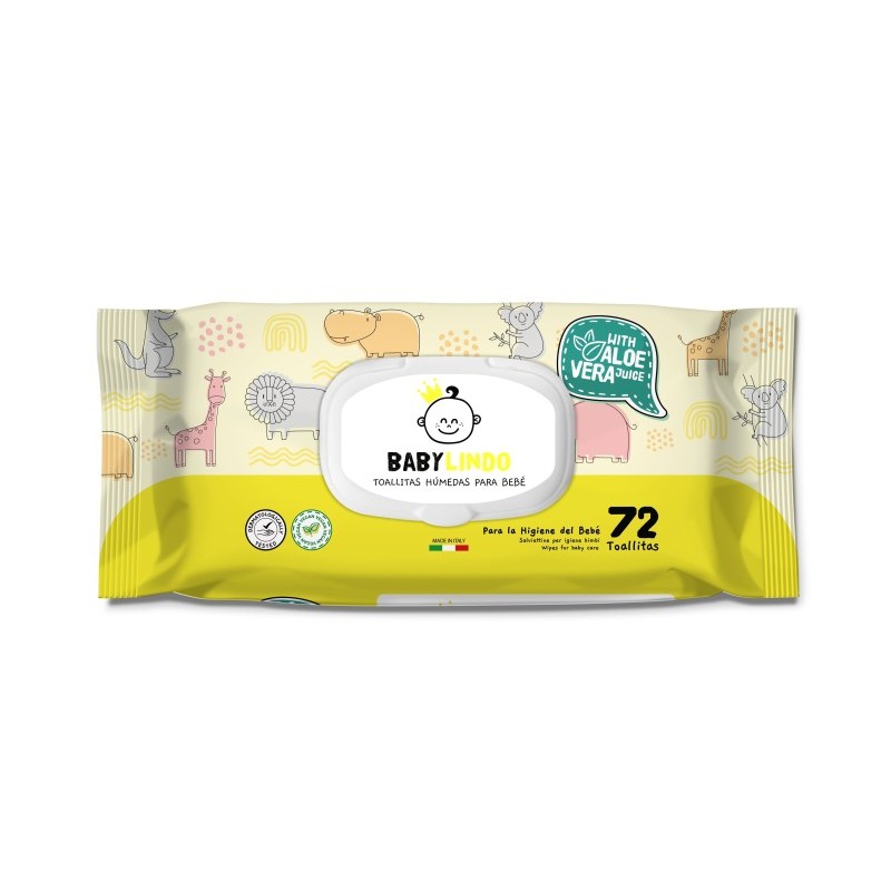 Toallita Baby Lindo 72 Pop-Up Aloe Vera