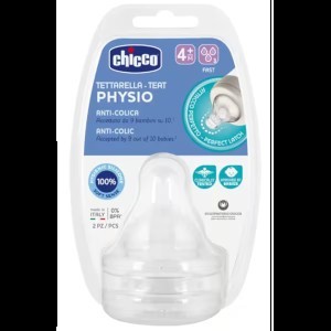 Chicco Tetina Physio Flujo Rápido 4M+ 2 Unidades