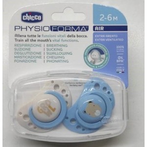 Chicco Chupete Air Sil Azul 2-6M 2 Udes