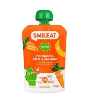 Smileat Pouch De Pera, Zanahoria Y Plátano 100G Ec