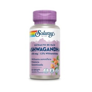 Solaray Ashwagandha .Vegetales, 60 Cápsulas