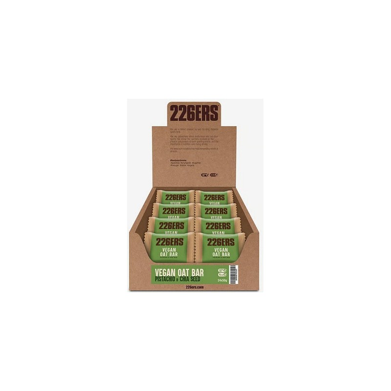 Caja VEGAN OAT BAR. BARRITA ENERGETICA Pistacho y